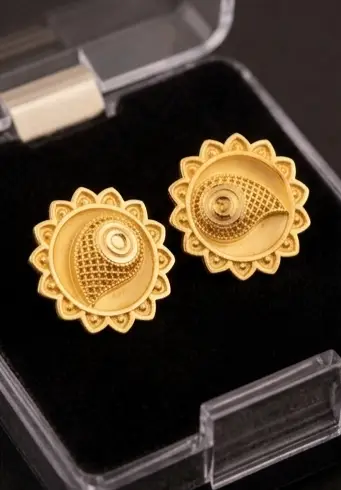 1 2 gram Gold plated earing mini daily wear - Image 5
