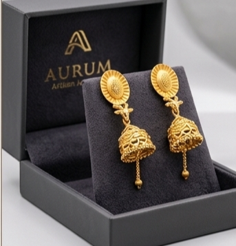 1 Rajwada Sunburst Matte-Finish Traditional Jhumki - Image 9