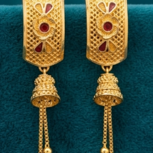 Home Rajwada Heart-Top Geometric Sleek Droplet Jhumki