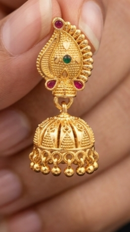 1 Rajwada Kalka-Top Tricolor Palace Jhumki - Image 6