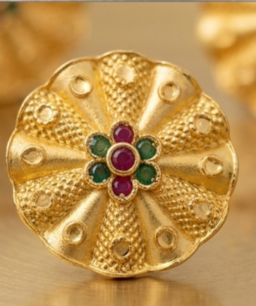 1 Rajwada Kalka-Top Tricolor Palace Jhumki - Image 3