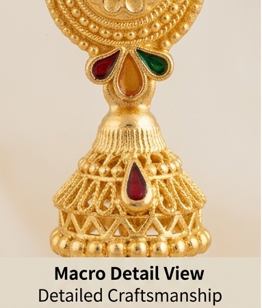 1 Rajwada Royal Gold-Plated Traditional Bell Jhumki - Image 8