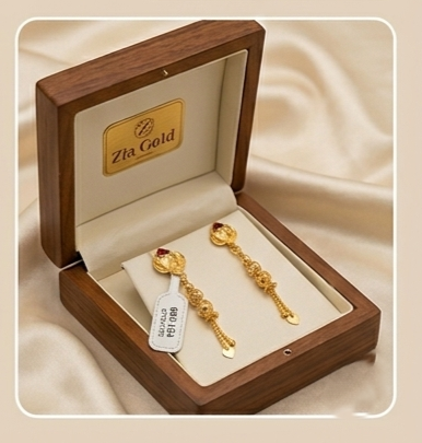 1.1 Rajwada Royalty - Premium Gold Plated Heart-Top Jhumka - Image 6
