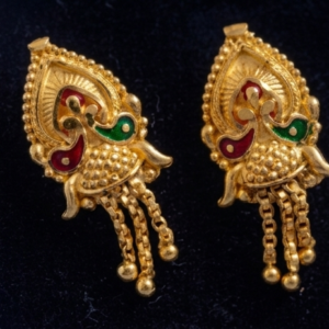 Home Rajwada Meenakari Peacock Gold-Plated Hanging Tops