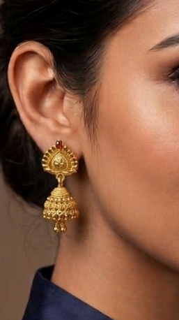 2 ajwada Heart-Top Classic Royal Jhumki