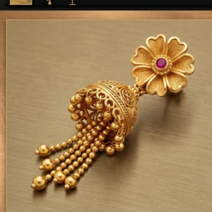 Home Rajwada Floral-Top Premium Heavy Latkan Jhumki