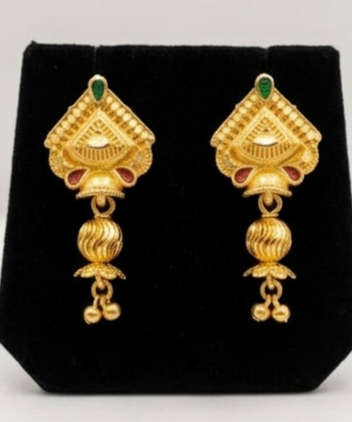 2 Rajwada Floral-Top Premium Heavy Latkan Jhumki - Image 4