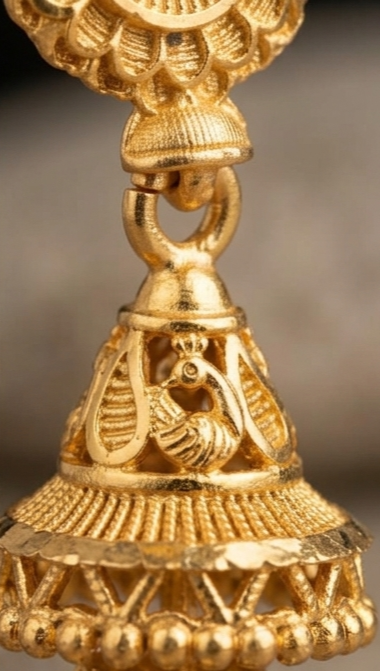 2 Sunflower-Chakra Layered Traditional Jhumki - Image 6