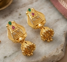 2 Rajwada Peacock-Crest Heritage Jhumki - Image 5