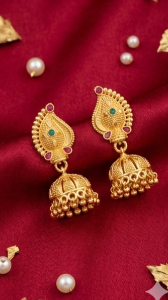 2 Rajwada Kalka-Top Tricolor Palace Jhumki - Image 3
