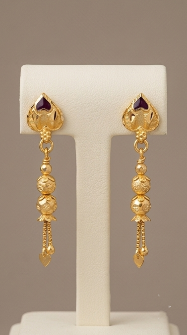 2 Rajwada Royalty - Premium Gold Plated Heart-Top Jhumka