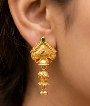 3 Rajwada Floral-Top Premium Heavy Latkan Jhumki - Image 3