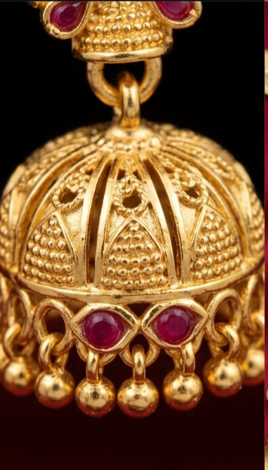 3 Rajwada Kalka-Top Tricolor Palace Jhumki - Image 4
