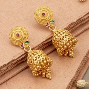 Home Rajwada Royal Gold-Plated Traditional Bell Jhumki