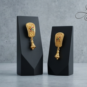 Home Rajwada Meenakari Shield Jhumki with Bell Droplet