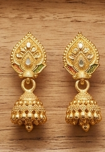 Home Rajwada Kundan-Kalka Antique Bell Jhumki