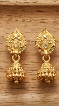 4 Rajwada Kundan-Kalka Antique Bell Jhumki