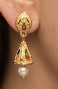 Home 2 gram gold plated earing tradition desighn daily wear