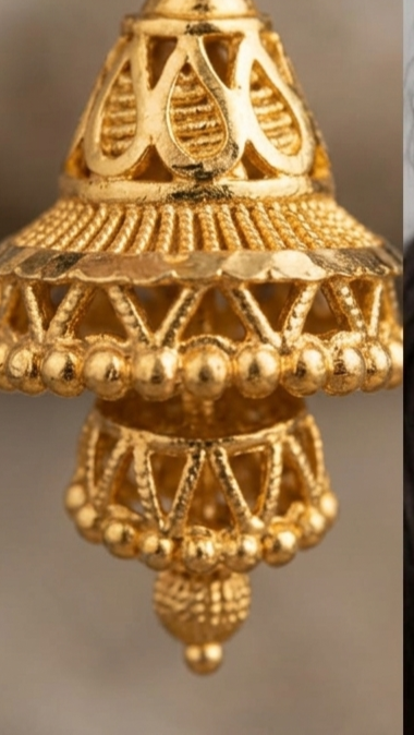 4 Sunflower-Chakra Layered Traditional Jhumki - Image 4
