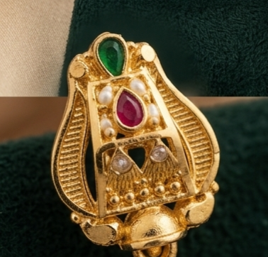 4 Rajwada Peacock-Crest Heritage Jhumki - Image 3