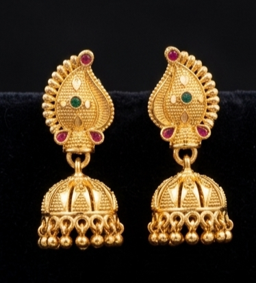 4 Rajwada Kalka-Top Tricolor Palace Jhumki