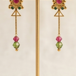 Home Rajwada Geometric Sleek Long-Hanging Earrings