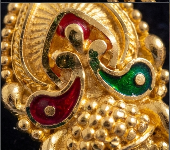 4 Rajwada Meenakari Peacock Gold-Plated Hanging Tops - Image 4