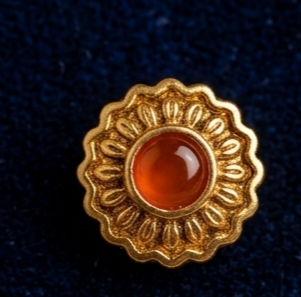 5 Rajwada Shahi Amber-Center Gold-Plated Chakra Studs - Image 5