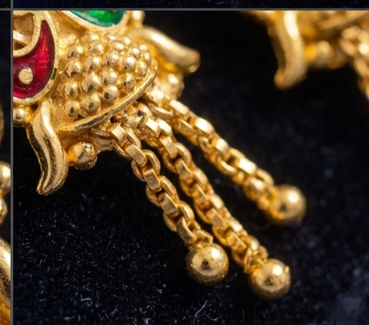 5 Rajwada Meenakari Peacock Gold-Plated Hanging Tops - Image 3