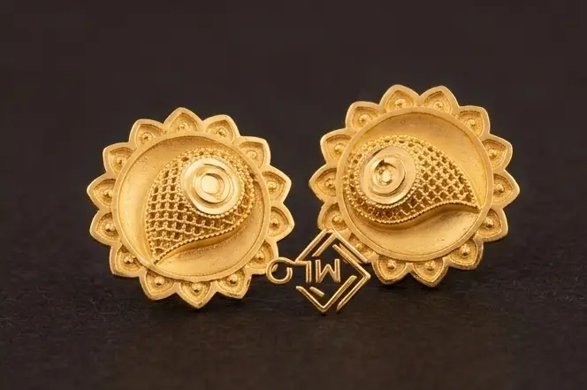6 2 gram Gold plated earing mini daily wear - Image 3