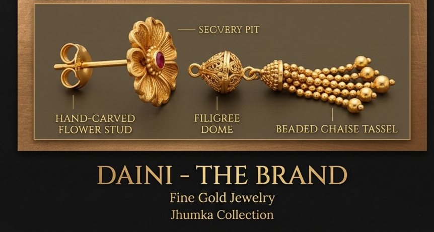 6 Rajwada Floral-Top Premium Heavy Latkan Jhumki - Image 5
