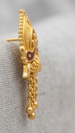6 Rajwada Meenakari Peacock Gold-Plated Hanging Tops - Image 7