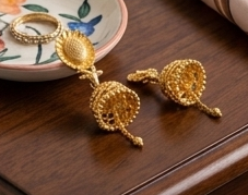 7 Rajwada Sunburst Matte-Finish Traditional Jhumki - Image 4
