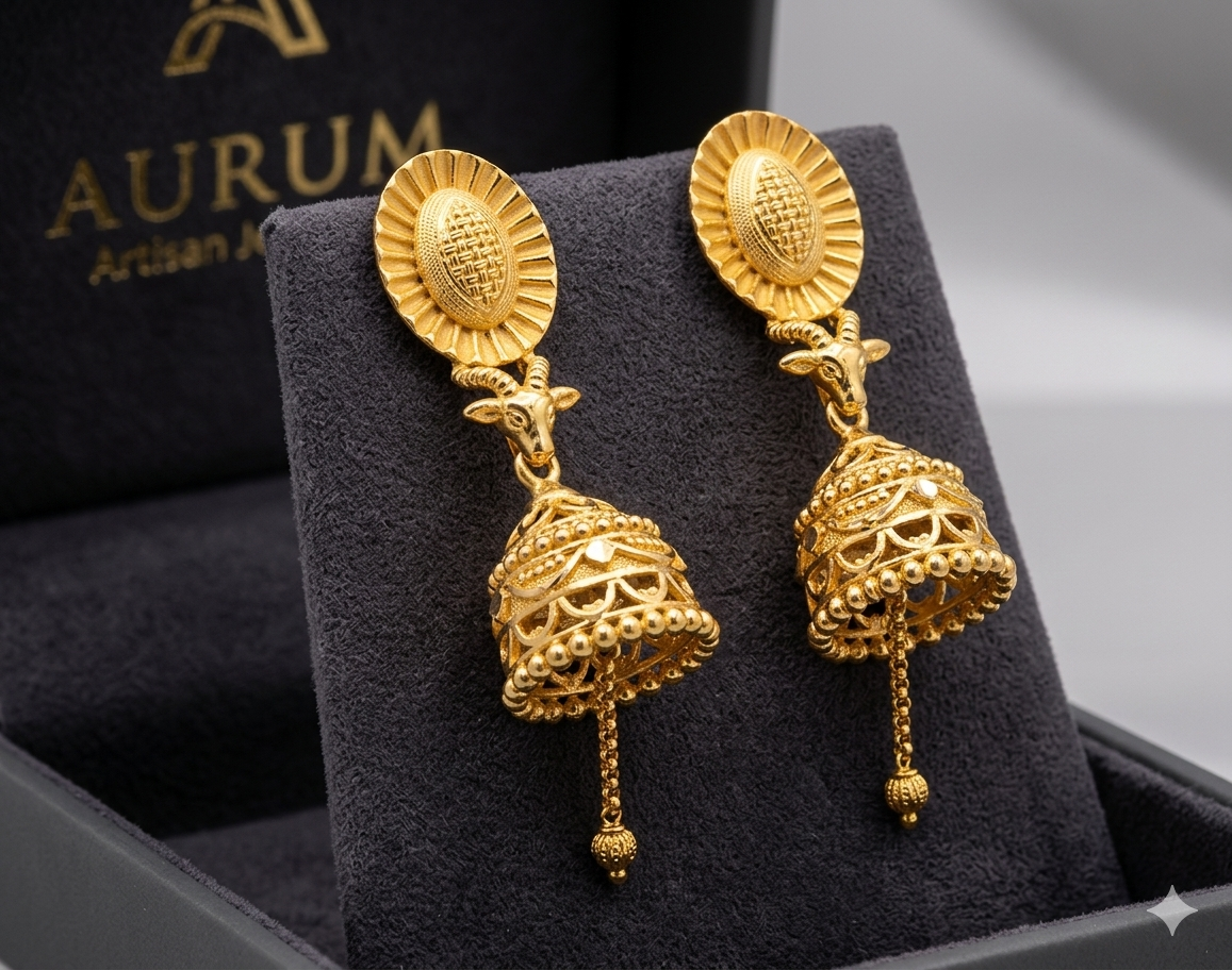 Gemini_Generated_Image_7si9h67si9h67si9 Rajwada Sunburst Matte-Finish Traditional Jhumki - Image 3