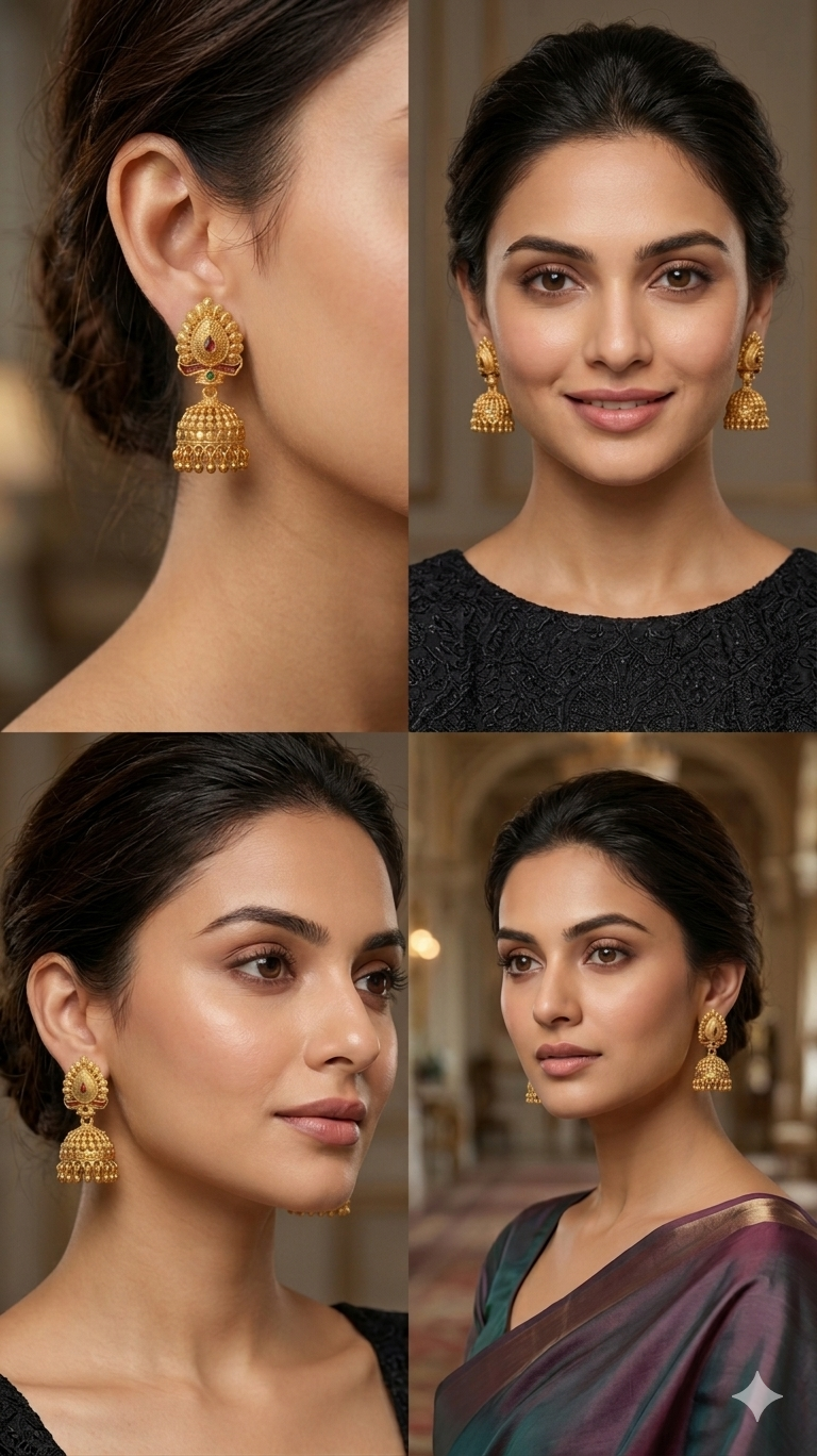 Gemini_Generated_Image_9vn5qd9vn5qd9vn5 Rajwada Emerald-Chakra Cut-Work Jhumka - Image 6