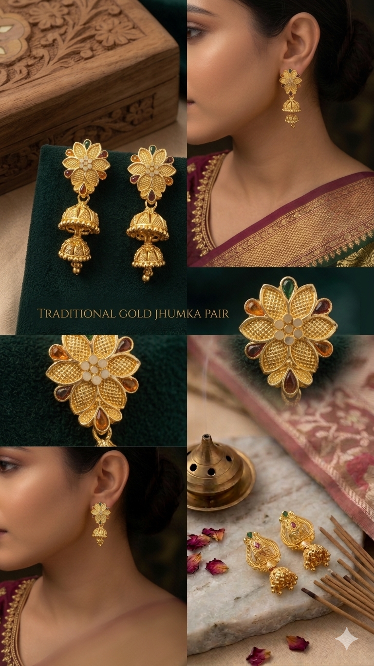 Gemini_Generated_Image_bccja6bccja6bccj Rajwada Blossom-Crest Traditional Palace Jhumka - Image 2