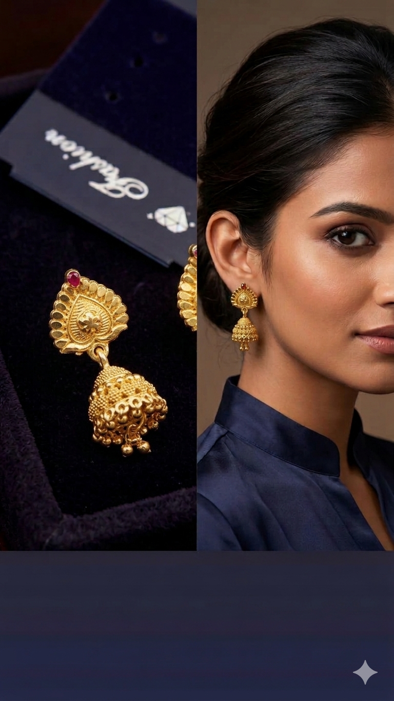 Gemini_Generated_Image_dr8nf8dr8nf8dr8n ajwada Heart-Top Classic Royal Jhumki - Image 3