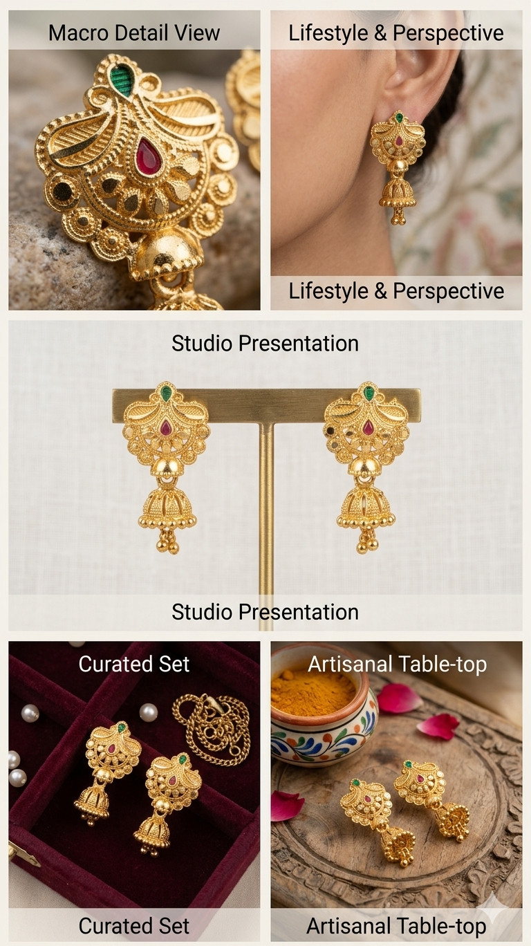 Gemini_Generated_Image_i84ijdi84ijdi84i - Copy Rajwada Imperial Crest-Top Emerald Jhumki - Image 4