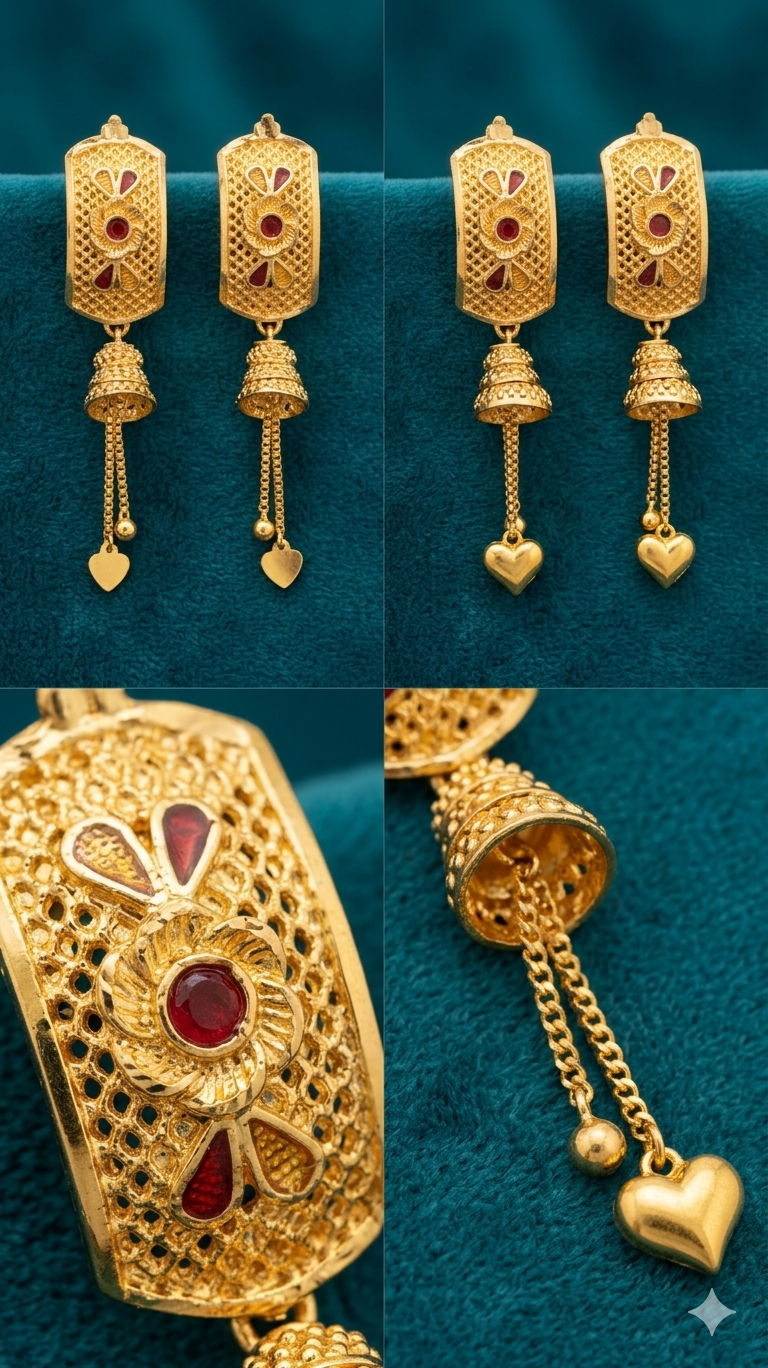 Gemini_Generated_Image_ktqartktqartktqa Rajwada Heart-Top Geometric Sleek Droplet Jhumki - Image 5