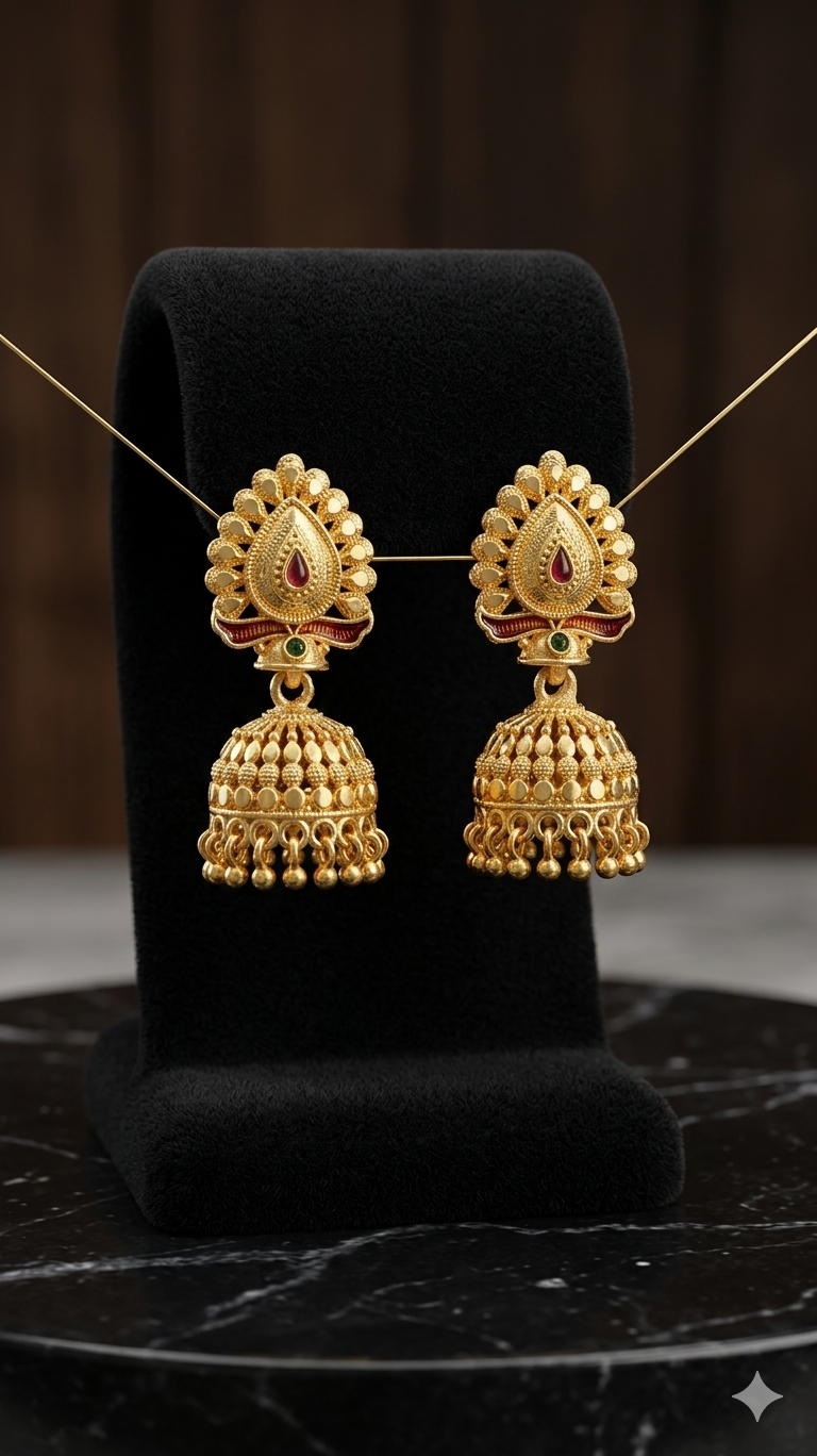 Gemini_Generated_Image_re8bn5re8bn5re8b Rajwada Kalka-Top Beaded Royal Jhumki